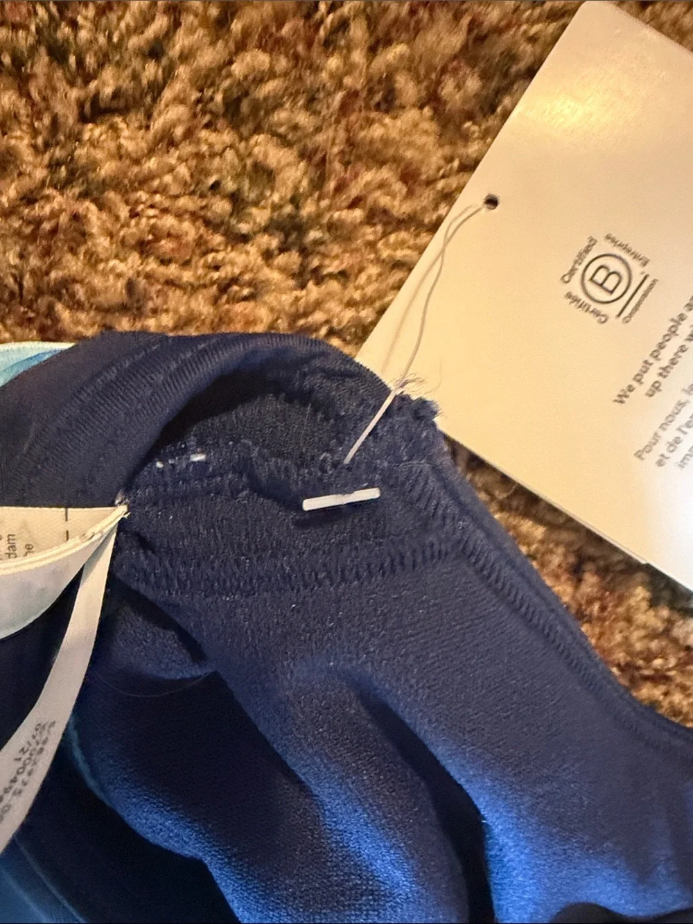 Athleta Girl Blue Tie-Dye Swim Bikini Top